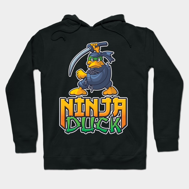 Ninja Duck, original cartoon style duck dressed as a ninja Hoodie by RobiMerch